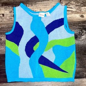 Vintage Geo print Styleworks brand sweater vest medium